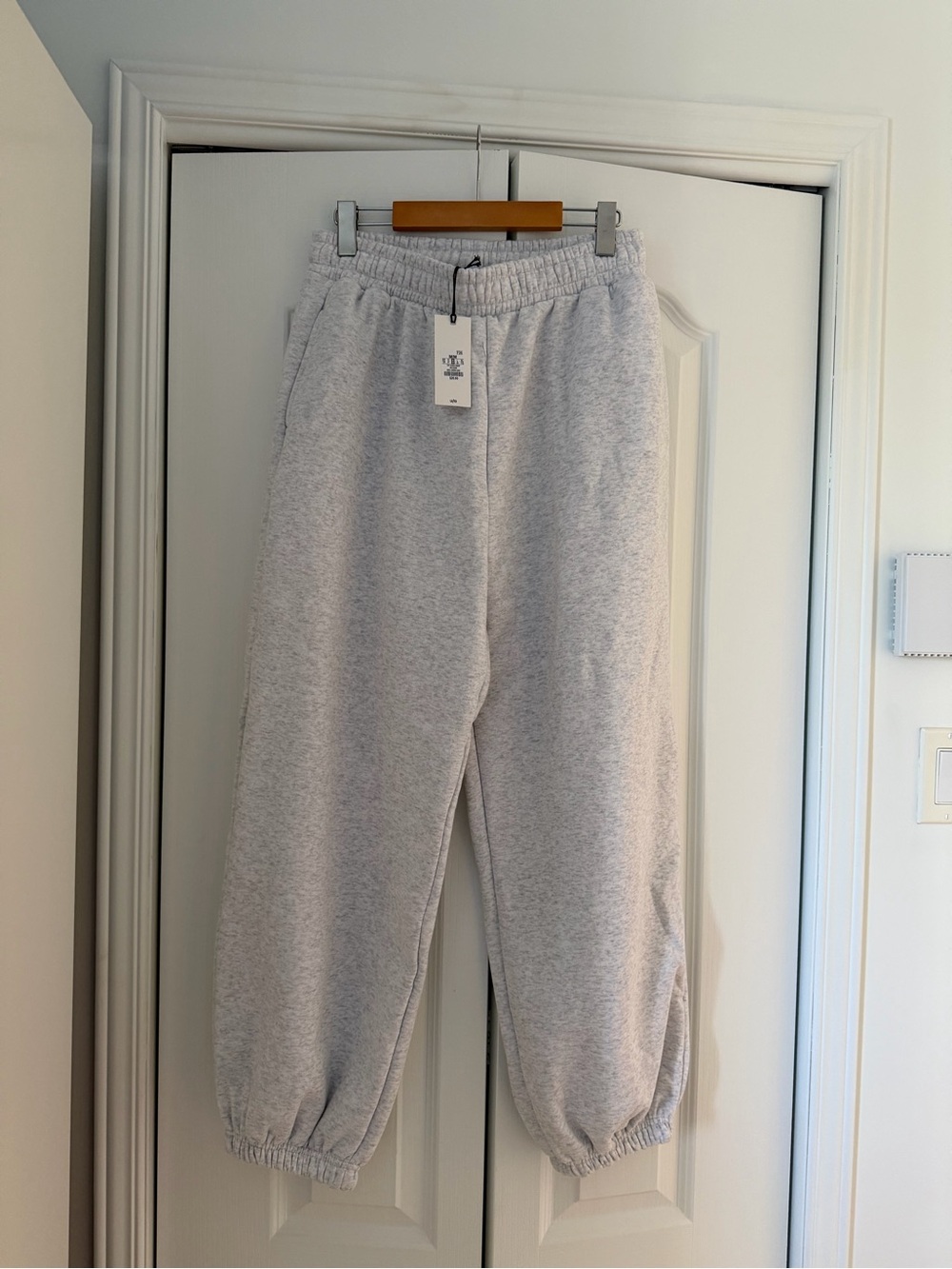 Urban Planet Light Gray Elastic-Waist Joggers